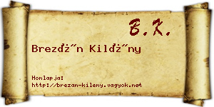 Brezán Kilény névjegykártya